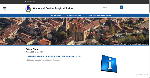 Security scan screenshot of https://www.comune.santambrogioditorino.to.it/