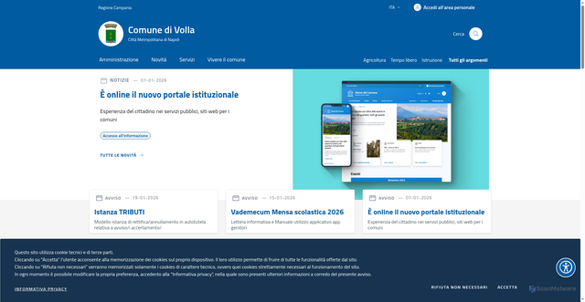 Security scan screenshot of https://www.comune.volla.na.it/