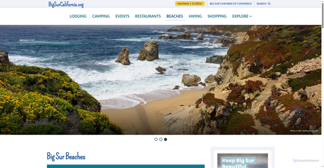 Security scan screenshot of https://www.bigsurcalifornia.org/beaches/