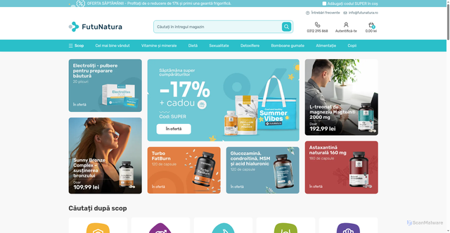 Security scan screenshot of https://futunatura.ro