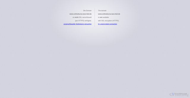 Security scan screenshot of https://www.onlinekurse.tanz-kiel.de