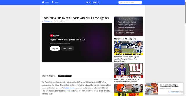 Security scan screenshot of https://www.linode.chathoyas.co.chatsports.com/new-orleans-saints/a/updated-saints-depth-charts-after-nfl-free-agency-43652