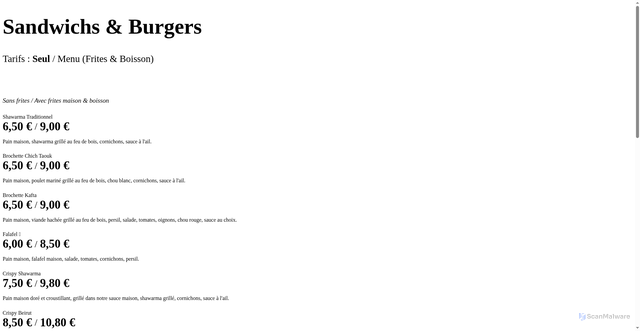 Security scan screenshot of https://beirut-799yrdtm6z.edgeone.dev/sandwichs.html