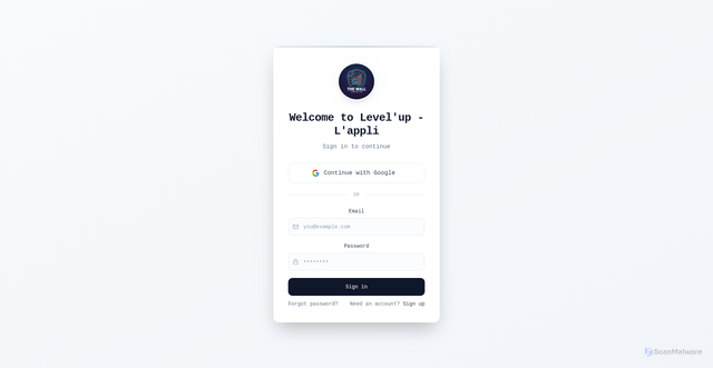Security scan screenshot of https://1-up-app.com/login