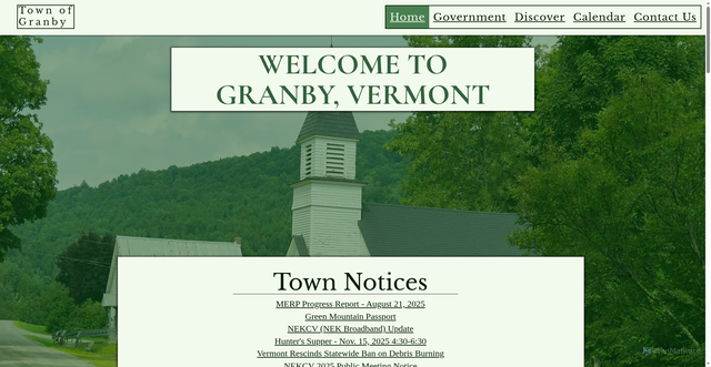 Security scan screenshot of https://www.granbyvt.gov/