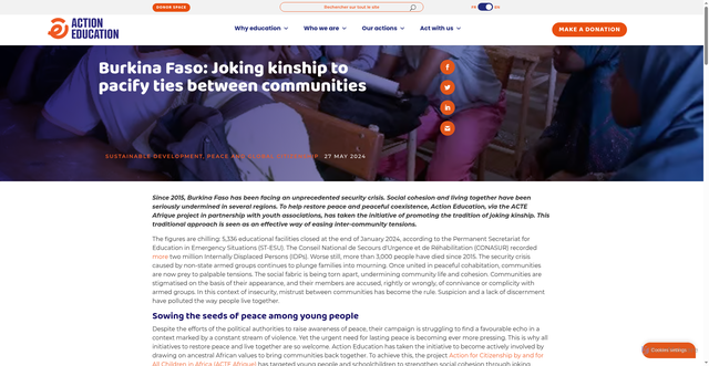 Security scan screenshot of https://action-education.org/en/burkina-faso-parente-a-plaisanterie/