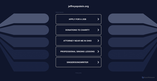 Security scan screenshot of https://www.jeffreyepstein.org/