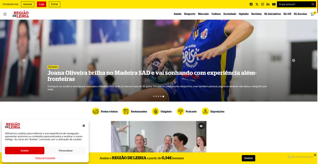 Security scan screenshot of https://www.regiaodeleiria.pt