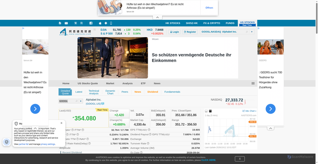 Security scan screenshot of https://www.us.aastocks.com/en/usq/quote/quote.aspx?symbol=GOOGL