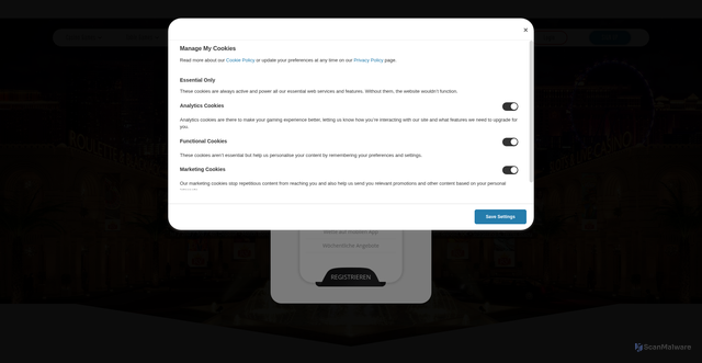 Security scan screenshot of https://www.royalvegascasino.com
