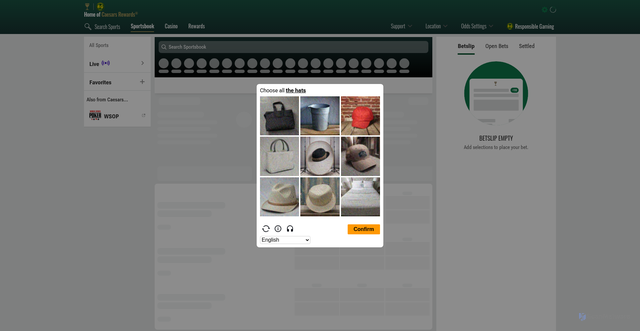 Security scan screenshot of https://sportsbook.caesars.com