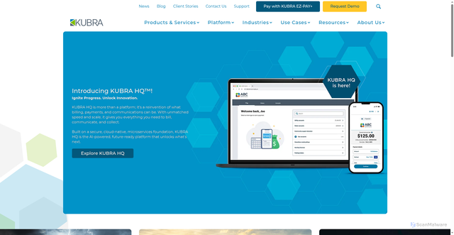 Security scan screenshot of https://kubra.com