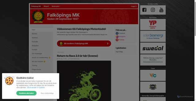 Security scan screenshot of https://falkopingsmk.nu