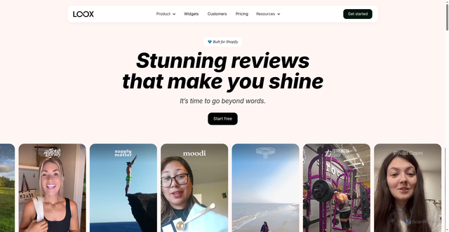 Security scan screenshot of https://loox.io/