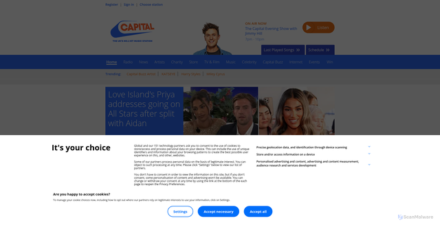 Security scan screenshot of https://www.capitalfm.com