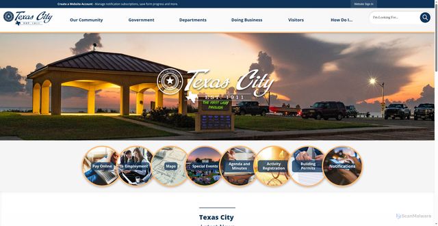 Security scan screenshot of https://texascitytx.gov/