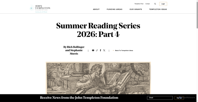 Security scan screenshot of https://www.templeton.org/news/summer-reading-series-2026-part-4