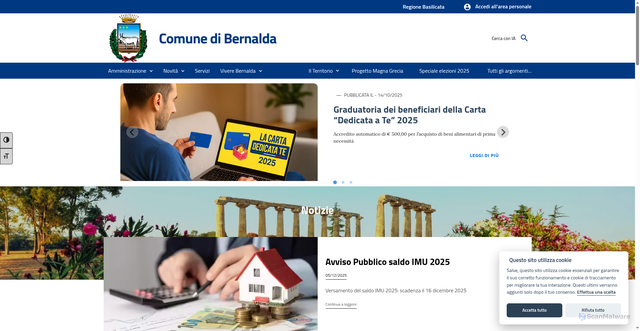 Security scan screenshot of https://www.comune.bernalda.matera.it/