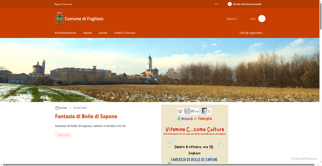 Security scan screenshot of https://www.comune.foglizzo.to.it/