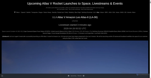 Security scan screenshot of https://next2space.com/ula/atlas/