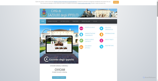 Security scan screenshot of https://www.comune.gazoldo.mn.it/
