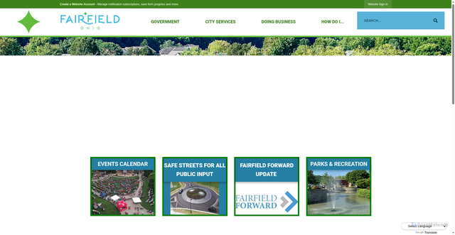 Security scan screenshot of https://www.fairfield-city.org/