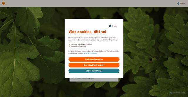 Security scan screenshot of https://online.swedbank.se/app/ib/logga-in
