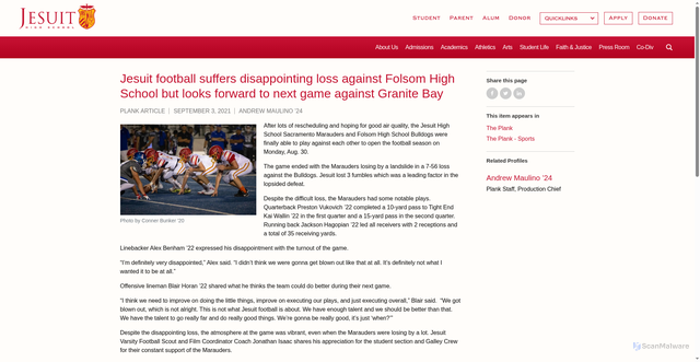 Security scan screenshot of https://www.jesuithighschool.org/plank-article/jesuit-football-suffer-disappointing-loss-against-folsom-high-school-looks-forward