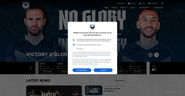 Security scan screenshot of https://melbournevictory.com.au/