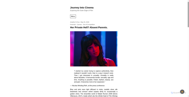 Security scan screenshot of journeyintocinema.com