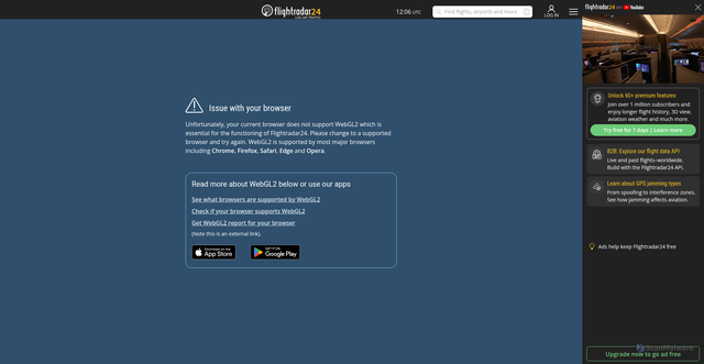 Security scan screenshot of https://mobile.flightradar24.com/
