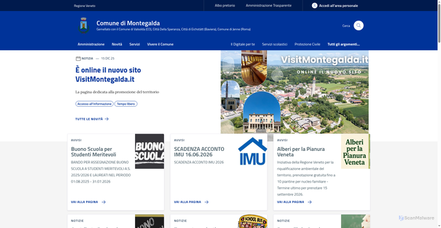 Security scan screenshot of https://www.comune.montegalda.vi.it