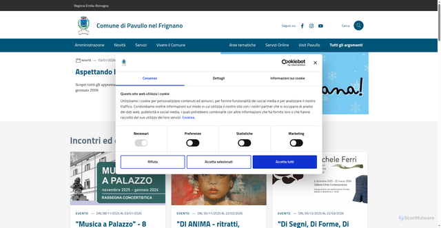 Security scan screenshot of https://www.comune.pavullo-nel-frignano.mo.it/