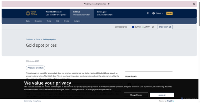 Security scan screenshot of https://www.gold.org/goldhub/data/gold-prices
