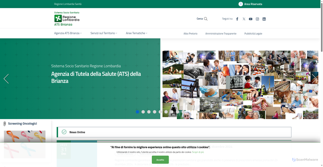 Security scan screenshot of https://www.ats-brianza.it/
