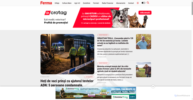 Security scan screenshot of https://revista-ferma.ro