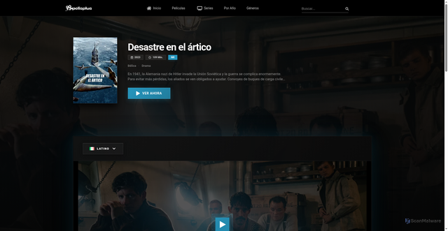 Security scan screenshot of https://pelisplus.yt/movies/desastre-en-el-artico/
