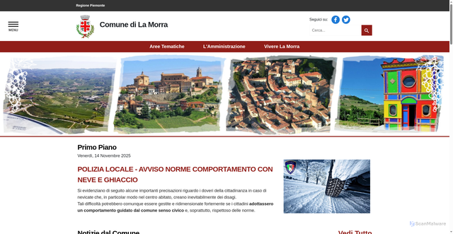 Security scan screenshot of https://www.comune.lamorra.cn.it/