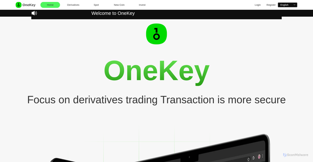 Security scan screenshot of https://onekey2.top/