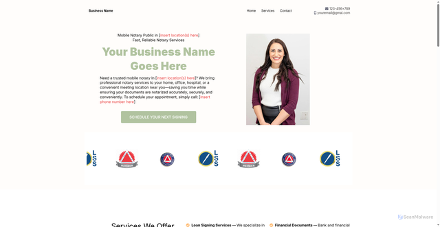 Security scan screenshot of https://tammyscorzanotary.com/