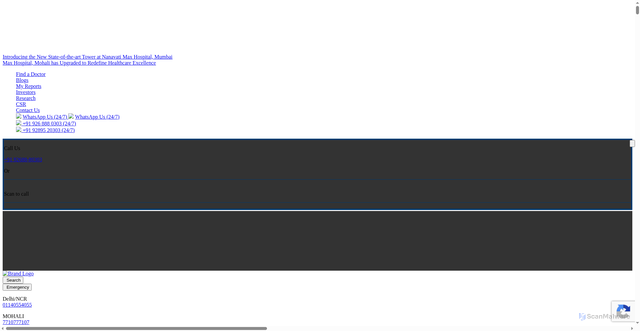 Security scan screenshot of https://www.maxhealthcare.in/our-specialities/cancer-care-oncology/conditions-treatments/adenocarcinoma