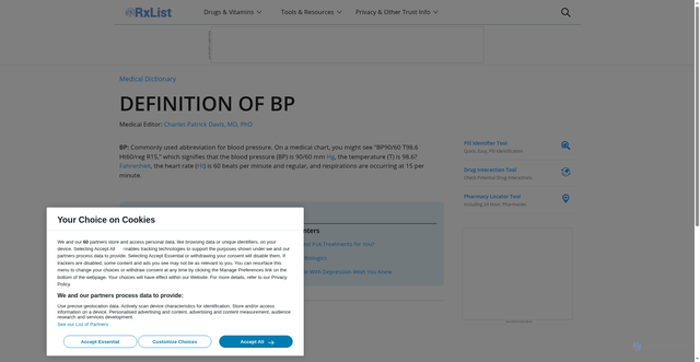 Security scan screenshot of https://www.rxlist.com/bp/definition.htm