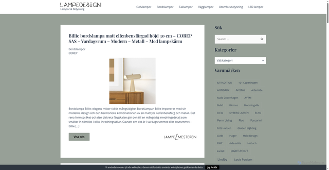 Security scan screenshot of https://lampedesign.se