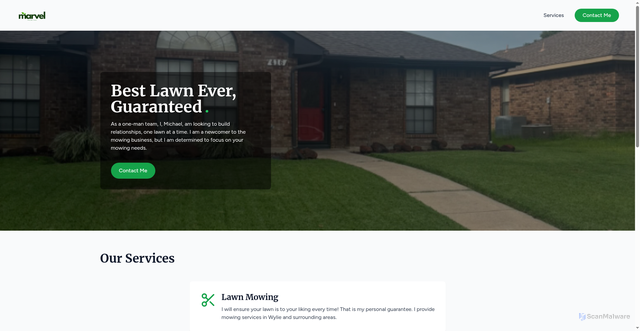 Security scan screenshot of https://marvel-mowing.pages.dev/