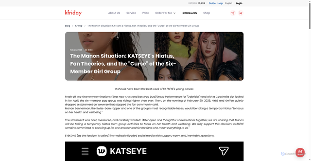 Security scan screenshot of https://www.kfriday.net/posts/k-pop/1075