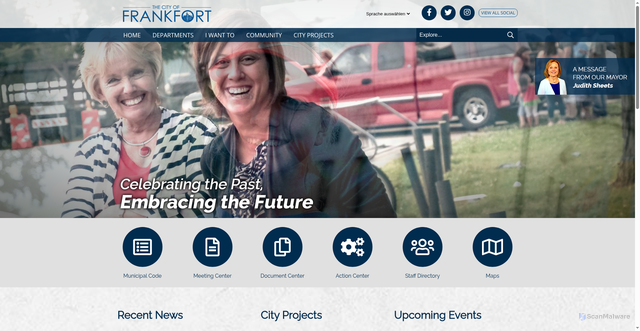 Security scan screenshot of https://frankfort-in.gov/