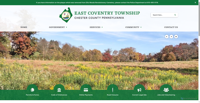Security scan screenshot of https://eastcoventry-pa.gov/