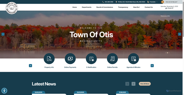 Security scan screenshot of https://otisma.gov/