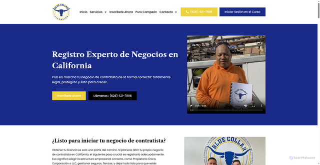 Security scan screenshot of https://licenciabluecollar.com/registro-de-negocios/