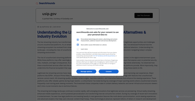 Security scan screenshot of https://usip.gov/